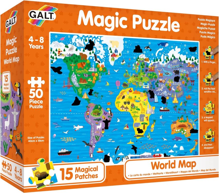 Galt - Μαγικό Πάζλ Παγκόσμιος Χάρτης 50τμχ.