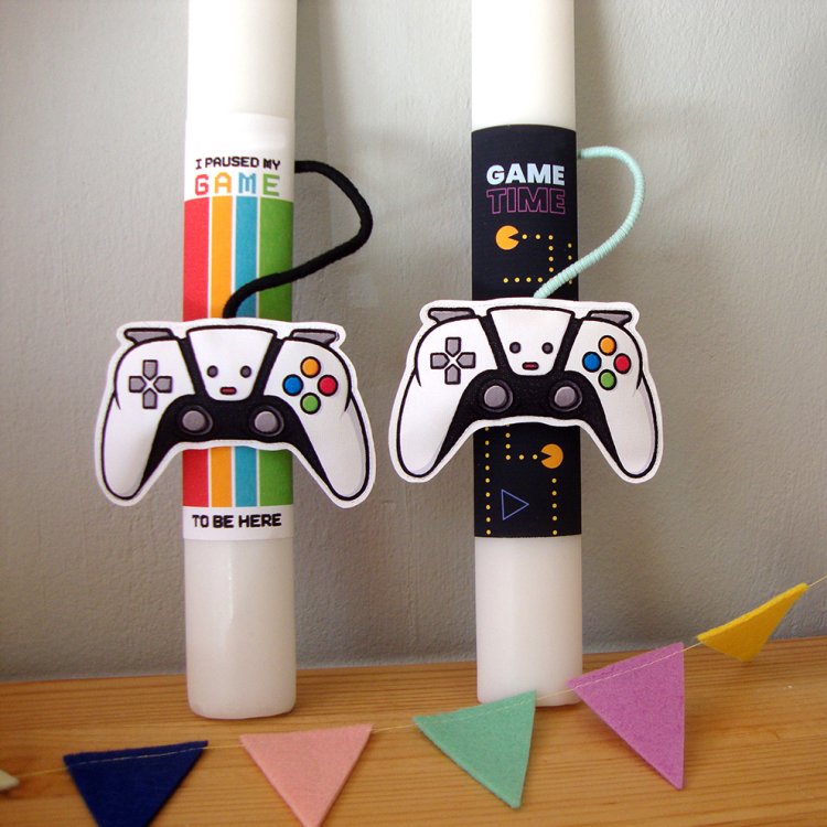 Λαμπάδα Video Game (Μαύρη)