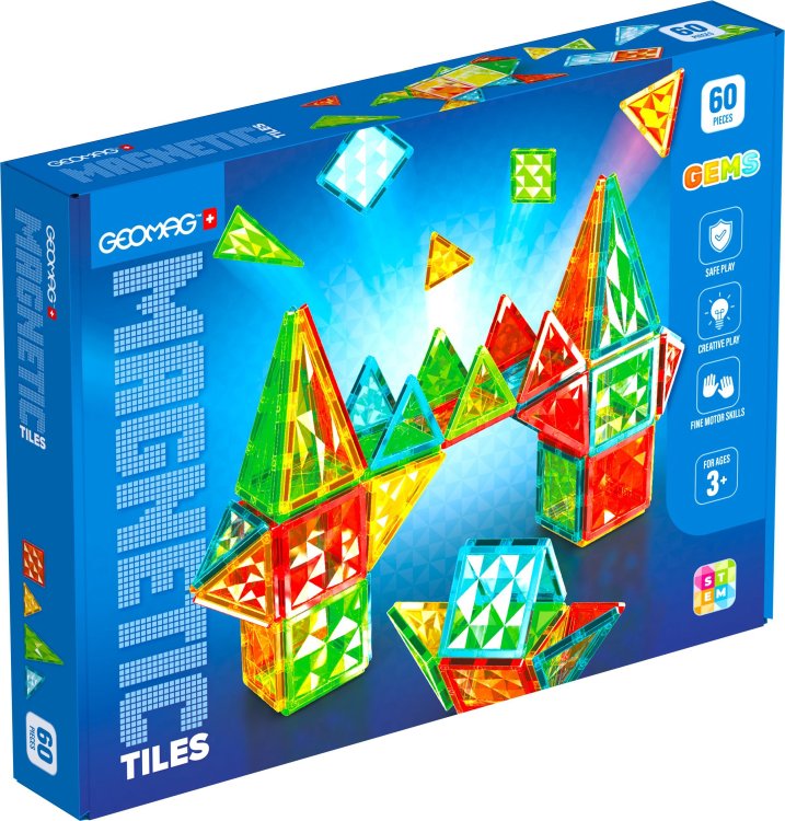 Geomag - Magnetic Tiles Gems 60pcs