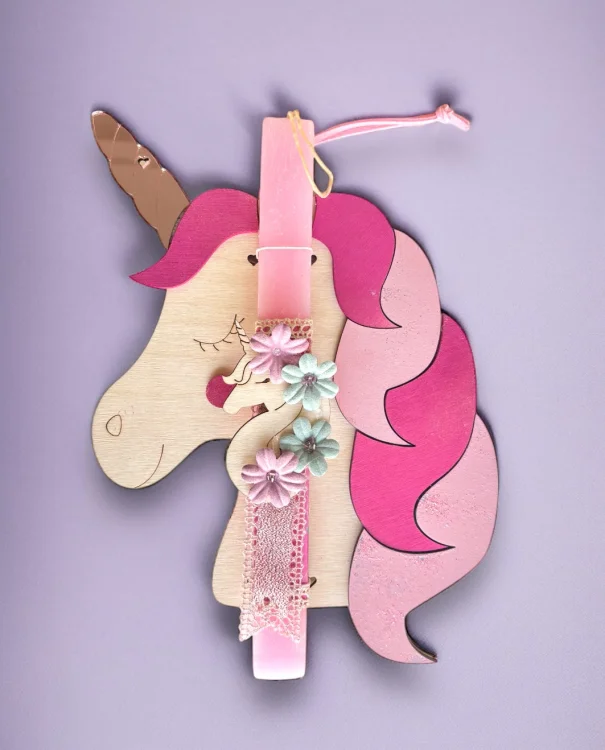 Λαμπάδα Ροζ Μονόκερος