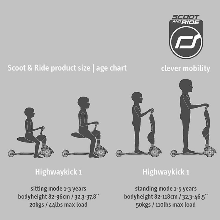 Scoot and Ride Παιδικό Πατίνι HighWay Kick 1 Steel