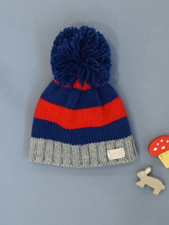 Σκουφάκι Red and Blue Striped Bobble