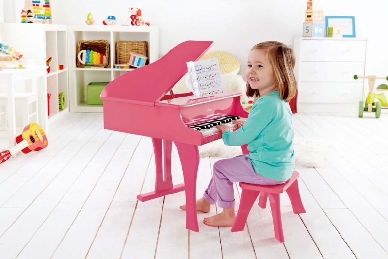 Hape - Το Μεγάλο Μου Πιάνο Με 30 Πλήκτρα & Καρεκλάκι (Ροζ)