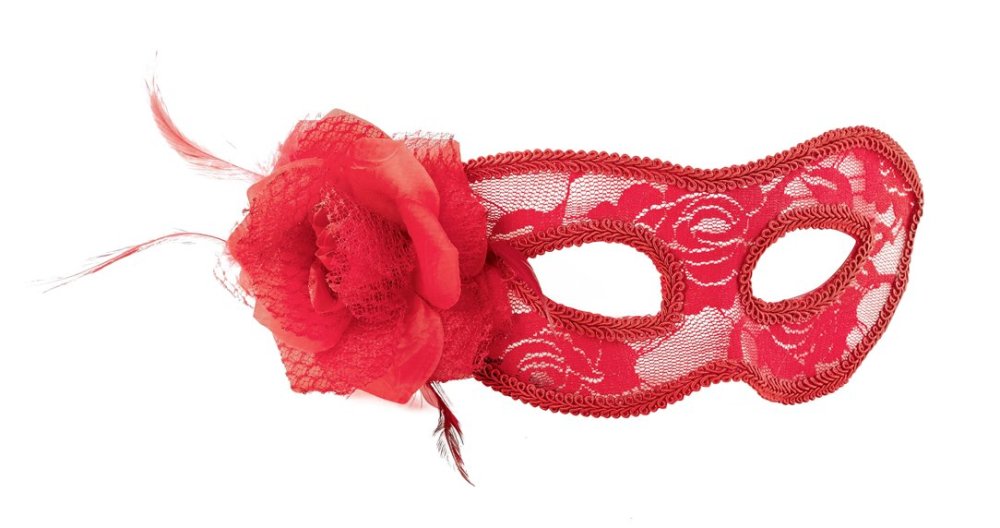Αποκριάτικο Αξεσουάρ Μάσκα ματιών με Λουλούδι Κόκκινη