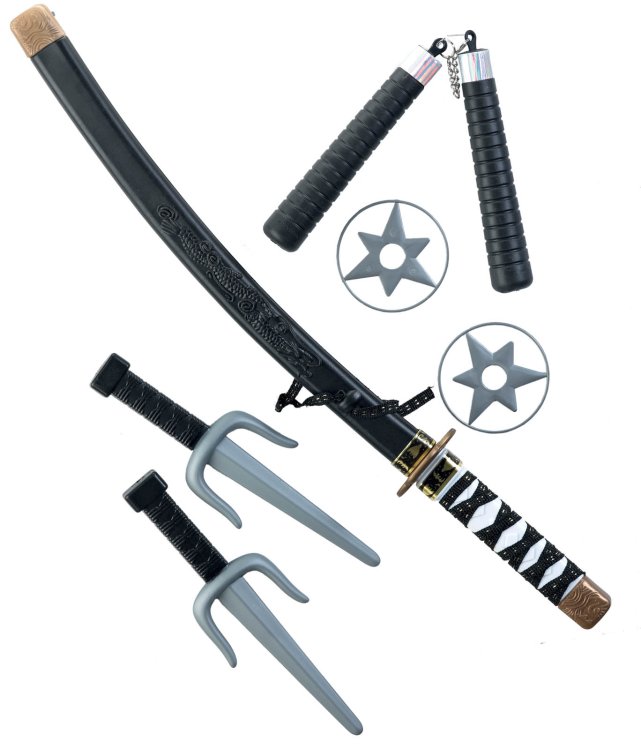 Αποκριάτικο Αξεσουάρ Σετ Νίντζα 4τμχ