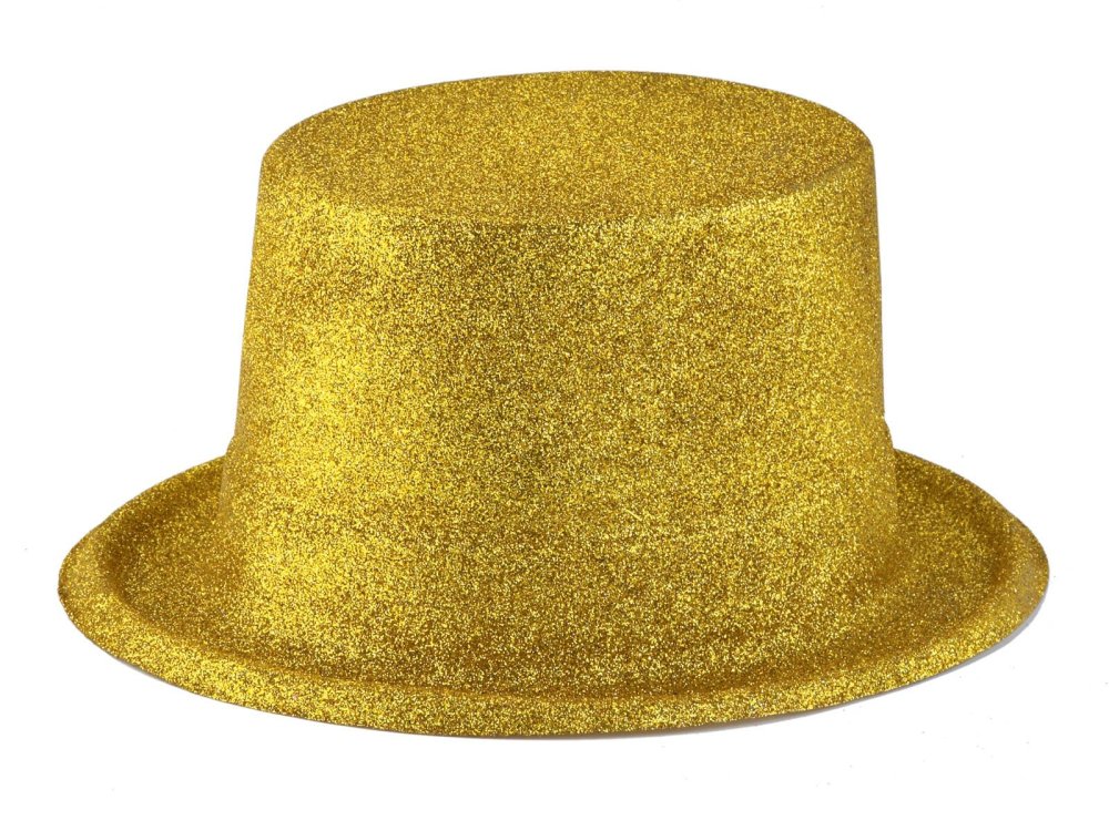 Αποκριάτικο Αξεσουάρ Καπέλο Ημίψηλο με γκλίτερ Χρυσό
