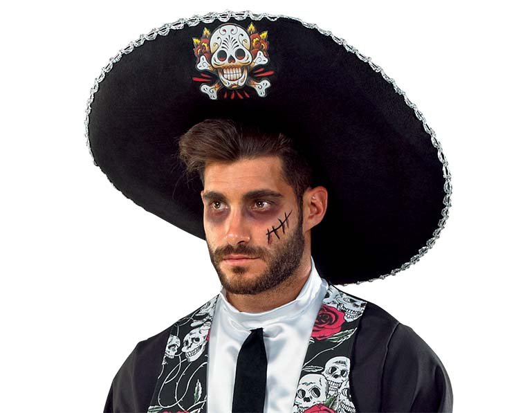 Αξεσουάρ Καπέλο μεξικάνου με Νεκροκεφαλές
