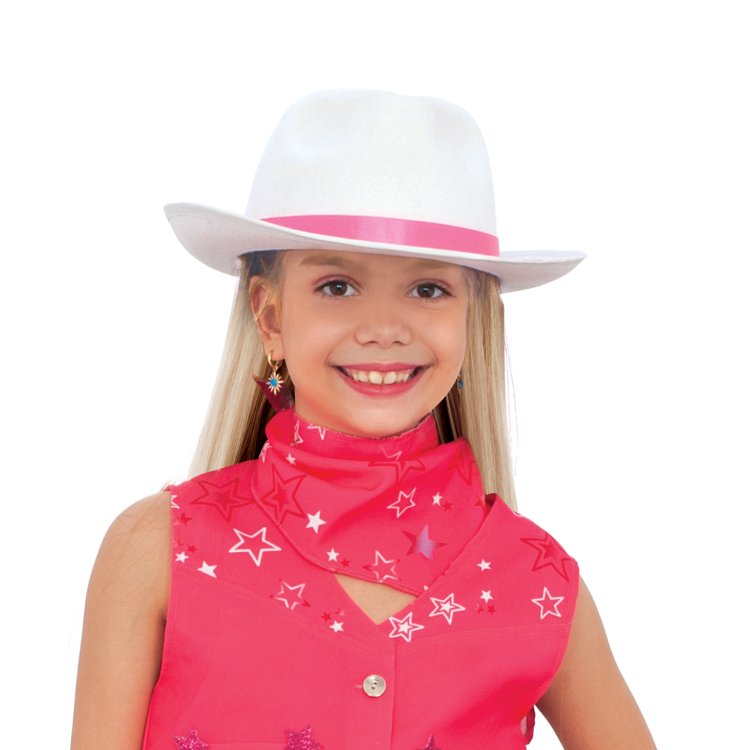 Αποκριάτικο Αξεσουάρ Καπέλο Cow Girl Λευκό