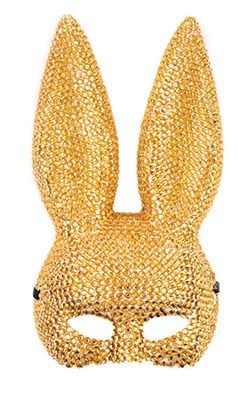 Αποκριάτικο Αξεσουάρ Μάσκα Bunny Με Στρας Χρυσό