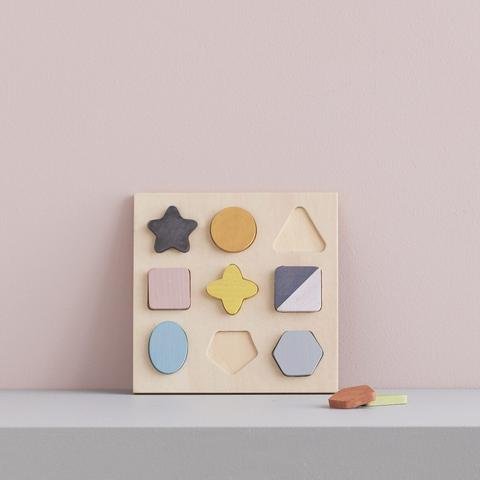 KIDS CONCEPT. Ξύλινo παζλ-σφηνώματα με γεωμετρικά σχήματα (πολύχρωμο)