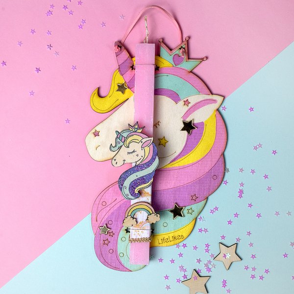 Λαμπάδα Unicorn ζωγραφιστό