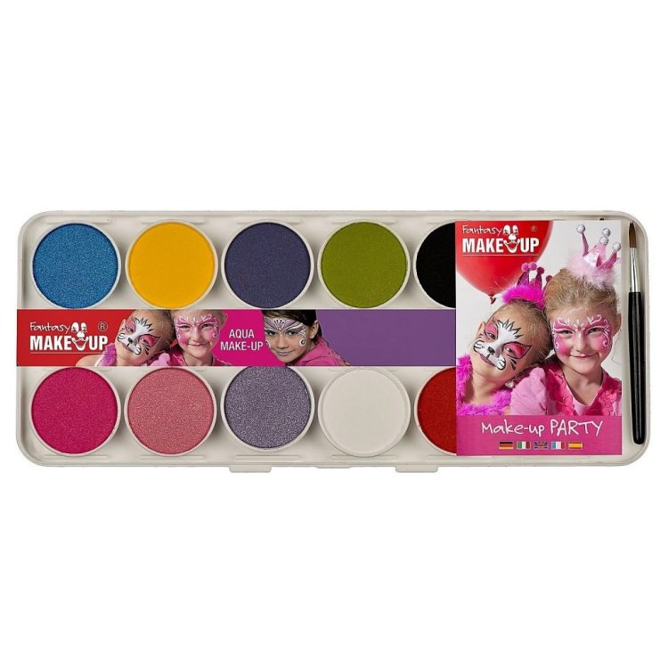 Παλέτα 10 Aqua Χρωμάτων Face Painting και οδηγίες
