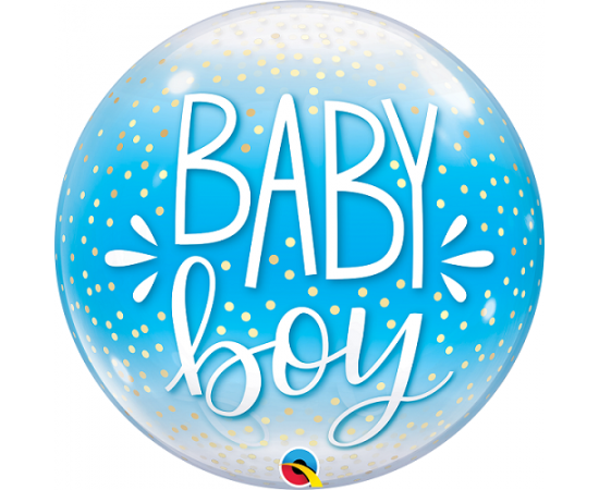 Bubble μονό 22" Baby Boy Blue & Confetti Dots