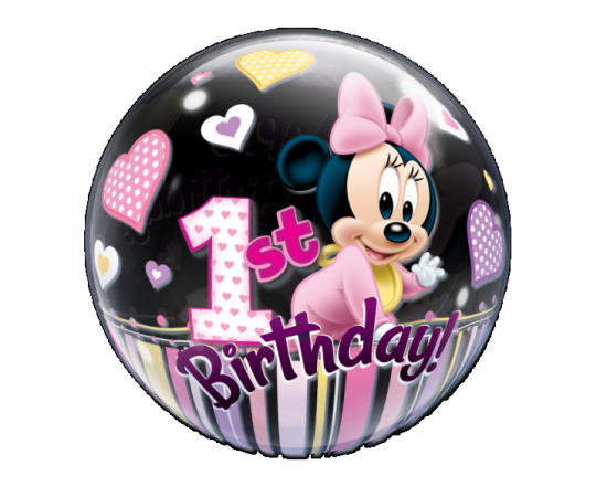 Bubble μονό Minnie 1st Birthday 22"