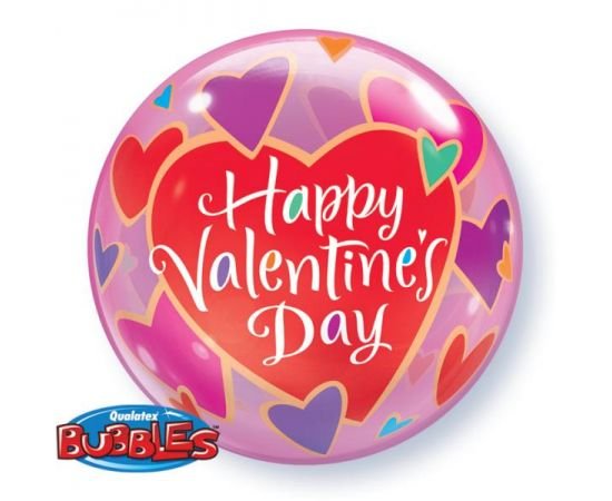 Bubble μονό Valentine Colorful Hearts
