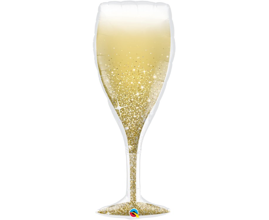 Μπαλόνι Φοιλ Σχήμα Ποτήρι Golden Bubbly Wine Glass / 99 εκ