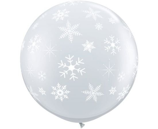 Μπαλόνι 3Π Διάφανο Snowflakes a Round - Χιονονιφάδες 2 τεμ.