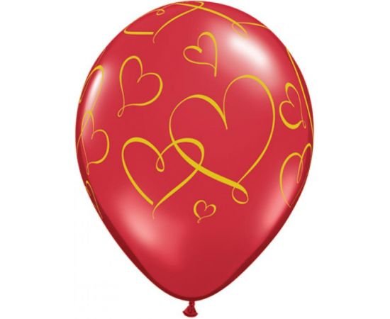 Μπαλόνια Λάτεξ 11" Romantic Hearts /25 τεμ