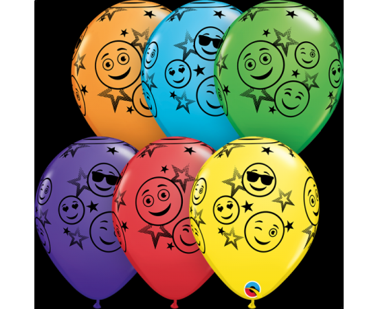 Μπαλόνια Λάτεξ 11" Smiley Stars Emoji Ast/ 25 τεμ