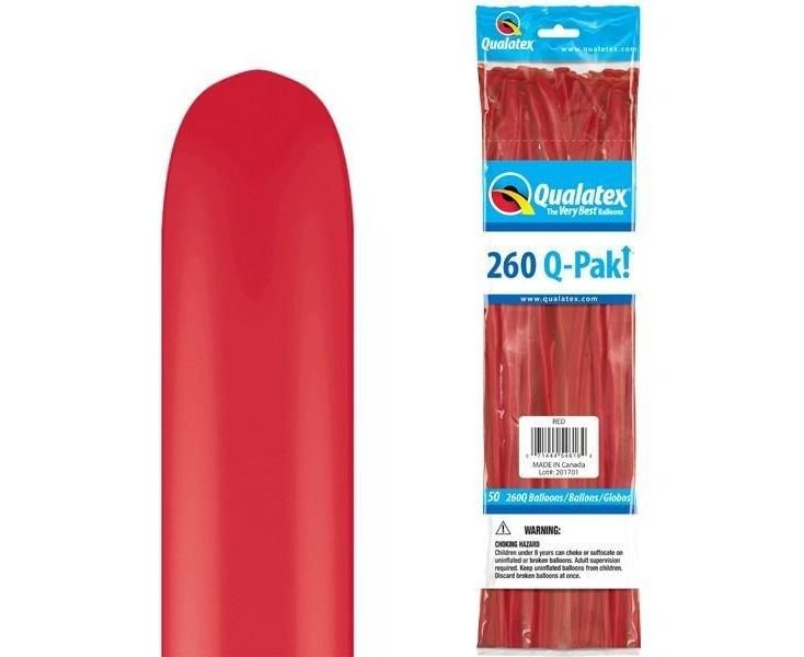 Μπαλόνια Κατασκευής 260 Q Κόκκινο /50 τεμ Q-Pak