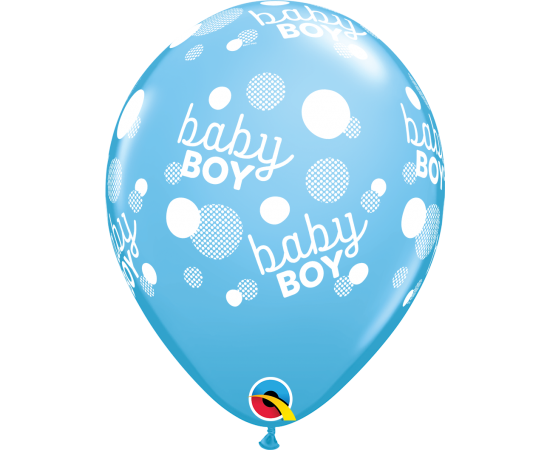 Μπαλόνια Λάτεξ 11" Baby Boy Dot Pale Blue & Robins 25τεμ