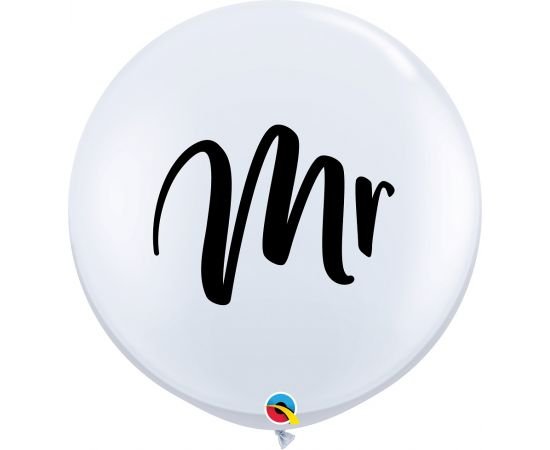 Μπαλόνι Λάτεξ 3' Λευκό Mr / 2 τεμ Wedding-Γάμος