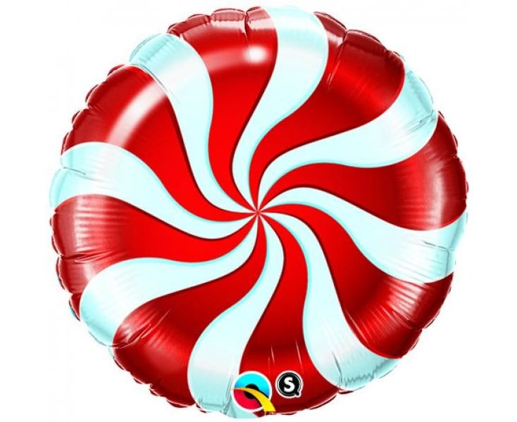 Φοιλ 18" Στρογγυλό Candy Swirl Red 45εκ - Καραμέλα Κόκκινη