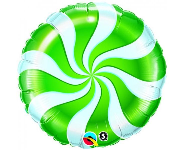 Φοιλ 18" Στρογγυλό Candy Swirl Green - Καραμέλα Πράσινη
