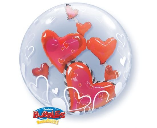 Bubble διπλό Lovely Floating Hearts