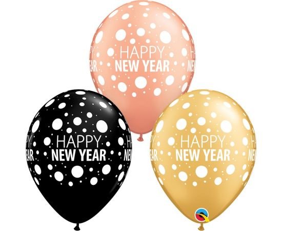 Μπαλόνια Λάτεξ Happy New Year Dots /25 τεμ