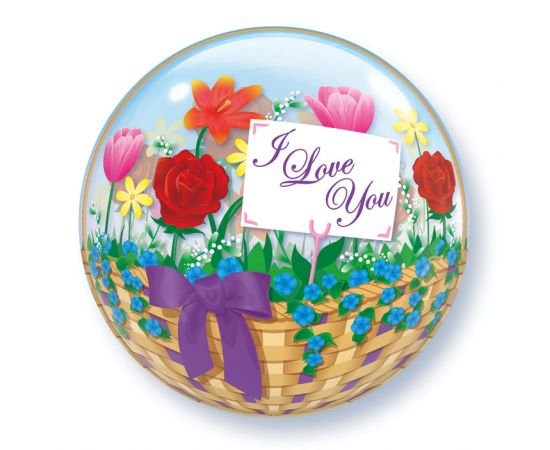 Bubble μονό I love you Flower Basket