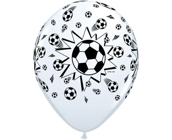 Μπαλόνια Λάτεξ 11" Λεύκο με Ποδοσφαιρικές Μπάλες /25 τεμ