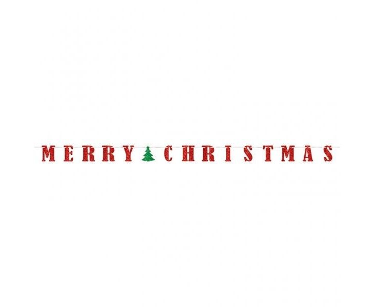 Γιρλάντα γράμματα Glitter Merry Christmas 3,65m