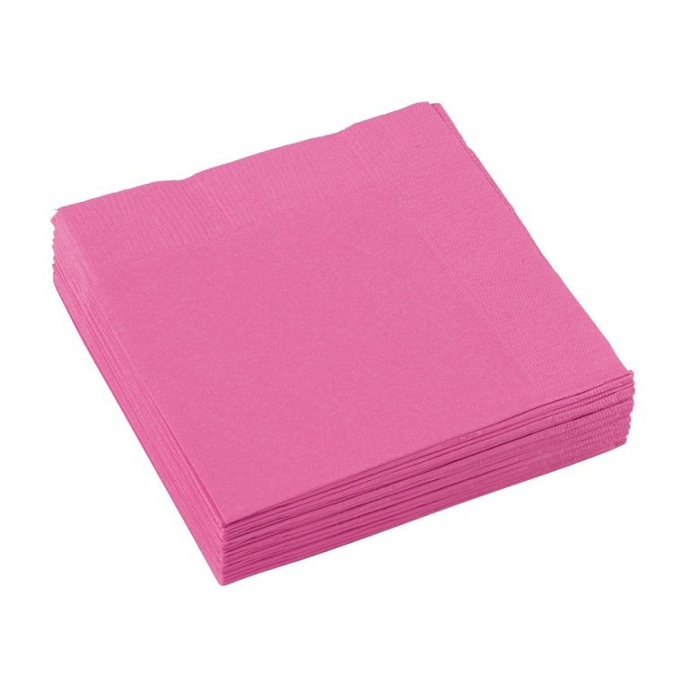 Χαρτοπετσέτες γλυκού δίφυλλες 25εκ Ροζ Bright Pink /20 τεμ