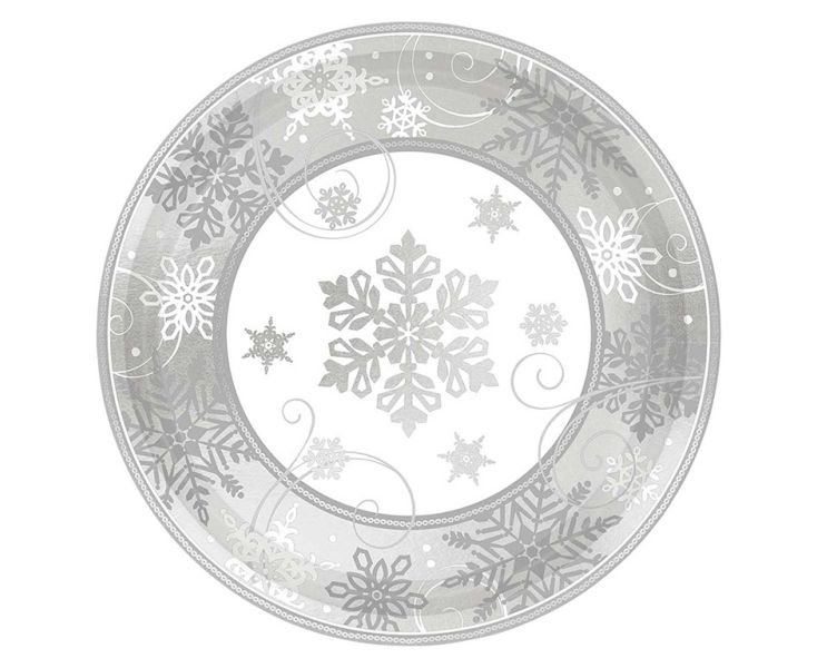 Χάρτινα Πιάτα Sparkling Snowflake /8 τεμ - χιονονιφάδες