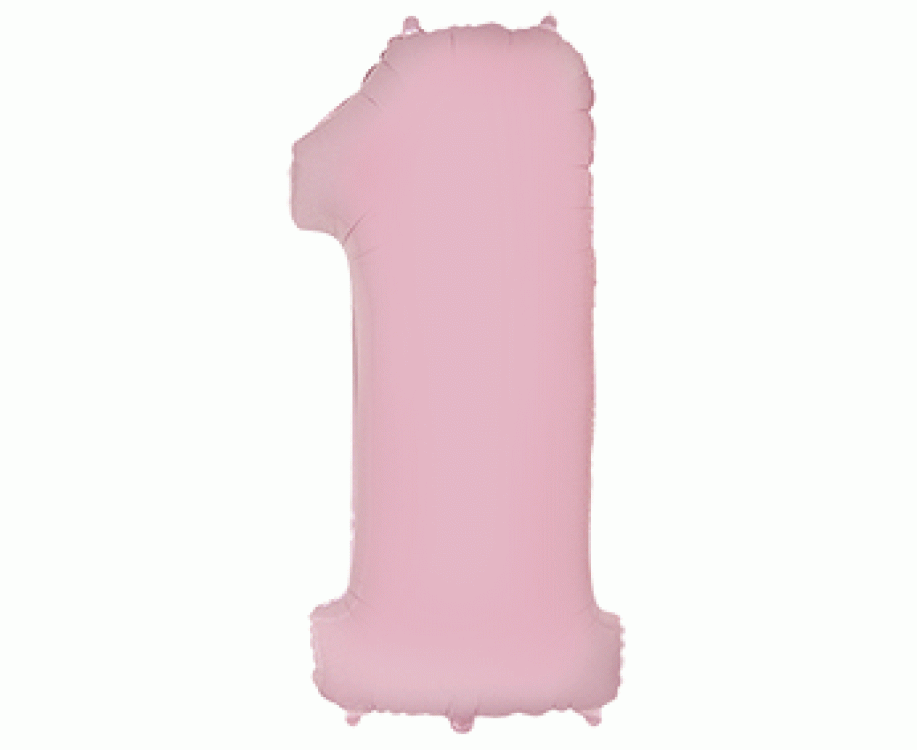 Μπαλόνι Φοιλ Σχήμα Ροζ Νούμερο "1"