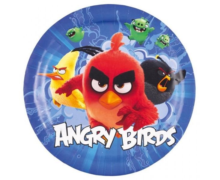 Πιάτα χάρτινα φαγητού 23εκ Angry Birds Movie /8 τεμ
