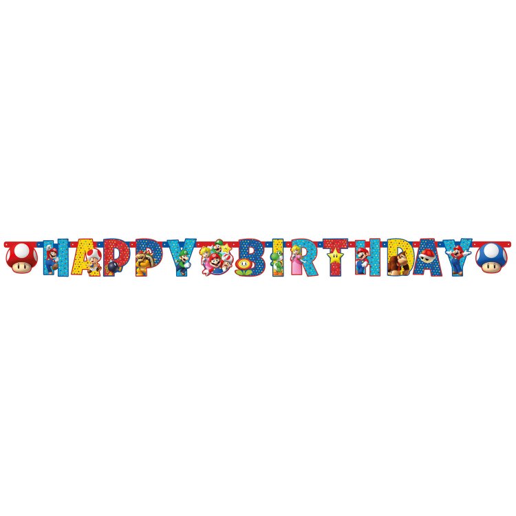 Γιρλάντα γράμματα Happy Birthday Super Mario