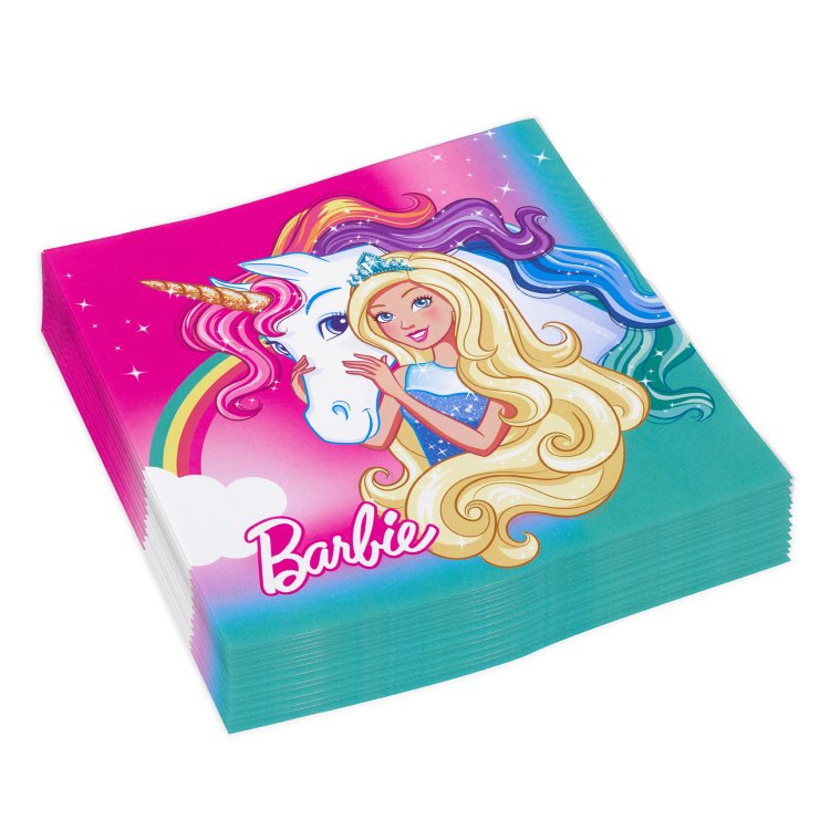 Χαρτοπετσέτες φαγητού 33εκ Barbie Dreamtopia /20 τεμ