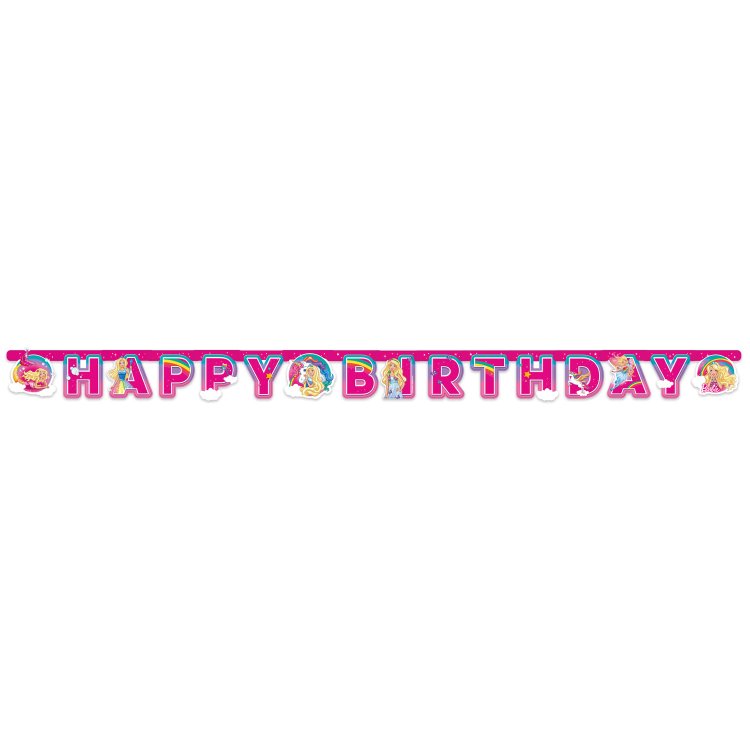 Γιρλάντα Γράμματα Happy Birthday Barbie - Dreamtopia