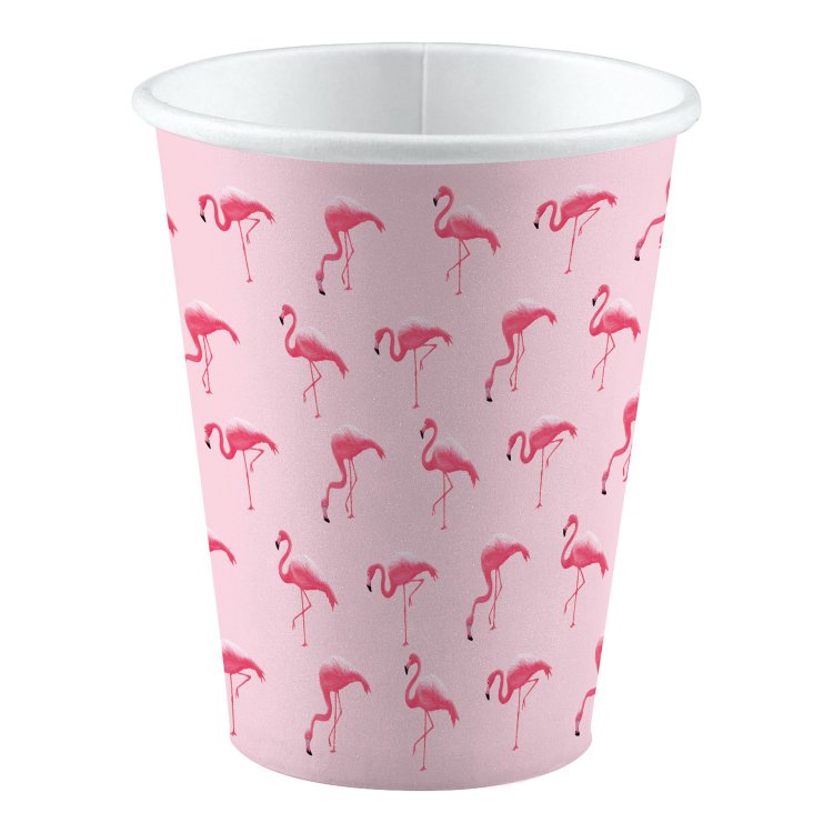 Ποτήρια χάρτινα 250ml Flamingo /8 τεμ