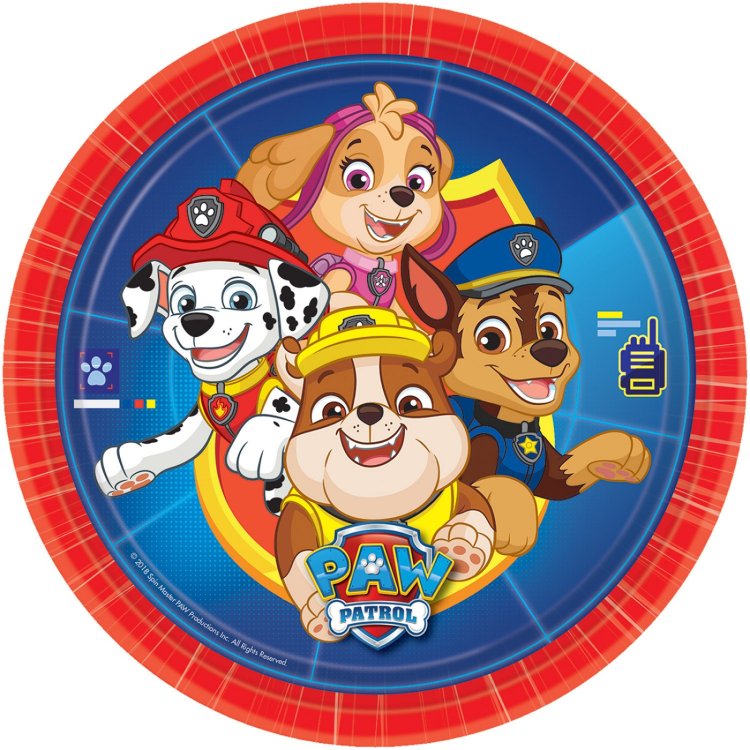 Πιάτα χάρτινα φαγητού 23εκ Paw Patrol New /8 τεμ