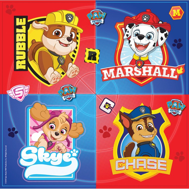 Χαρτοπετσέτες φαγητού 33εκ Paw Patrol /16 τεμ