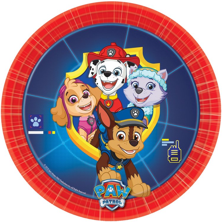 Πιάτα χάρτινα γλυκού 18εκ Paw Patrol /8 τεμ