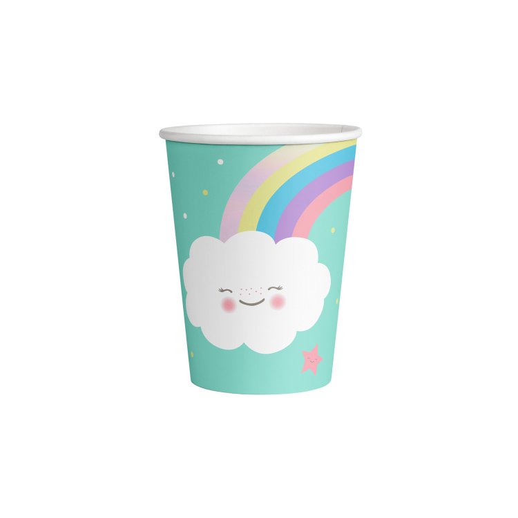 Ποτήρια 250ml Rainbow & Cloud 8τεμ.