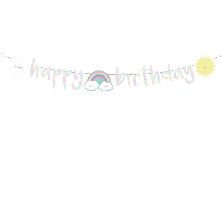 Γιρλάντα Γράμματα Happy Birthday Rainbow & Cloud