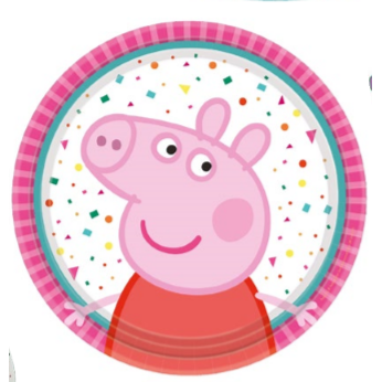 Πιάτα Χάρτινα γλυκού 18 εκ Peppa Pig / 8 τεμ