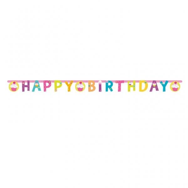 Γιρλάντα γράμματα Ηappy Birthday Cupcake