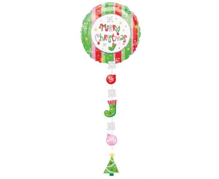 Μπαλόνι Φοιλ 24" Drop-A-Line Christmas Stripes /61 εκ