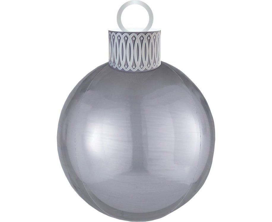 Μπαλόνι Φοιλ Orbz XL Ornament Silver ασημί / 38εκ x 50εκ - Χριστουγεννιάτικη μπάλα